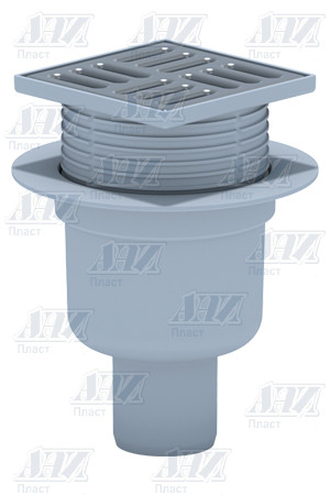 Трап 10х10 верт.вып.50 регулируемый с решеткой из нерж.стали ТА5702