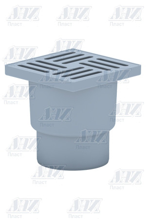 Трап 15х15 верт.вып.110 н/рег.с решеткой из пластика TА1210