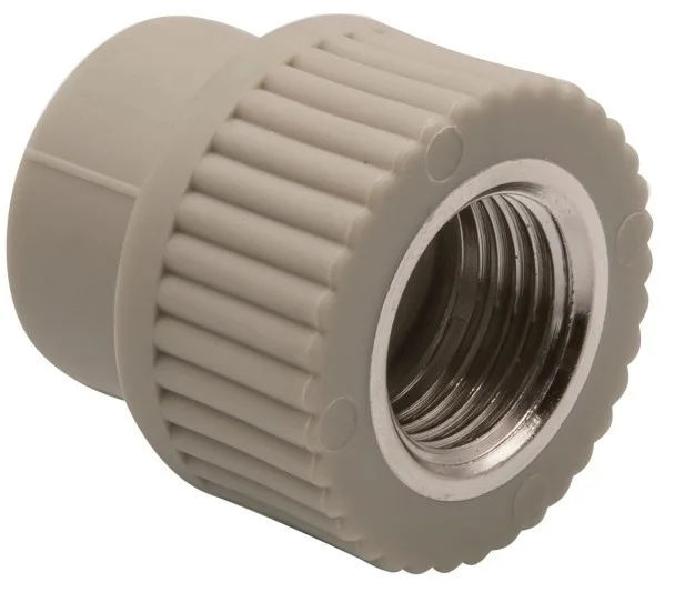 Комбинированная муфта 40х1 1/4" ВР под ключ в белом и сером цвете