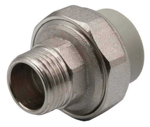 Комбинированная разъемная муфта НР 40х1 1/4" в белом и сером цвете